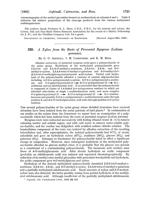 320. A xylan from the roots of perennial ryegrass (Lolium perenne)