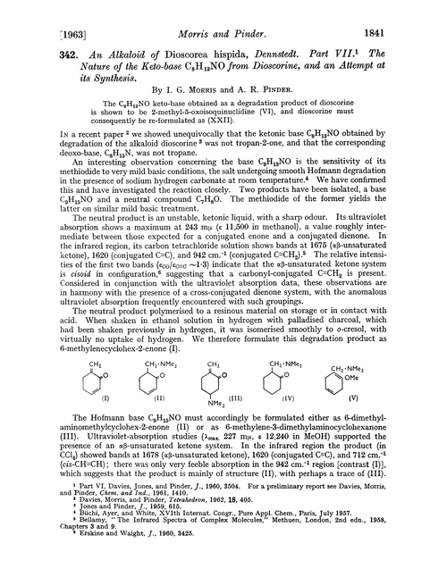 342. An alkaloid of Dioscorea hispida, dennstedt. Part VII. The nature of the keto-base C8H13NO from dioscorine, and an attempt at its synthesis