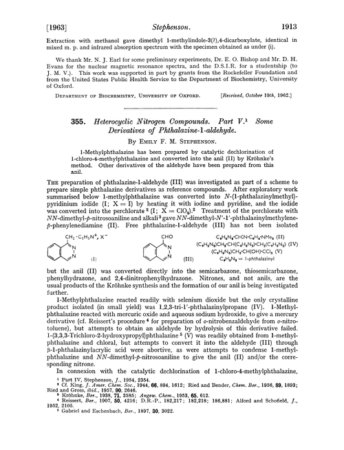 355. Heterocyclic nitrogen compounds. Part V. Some derivatives of phthalazine-1-aldehyde