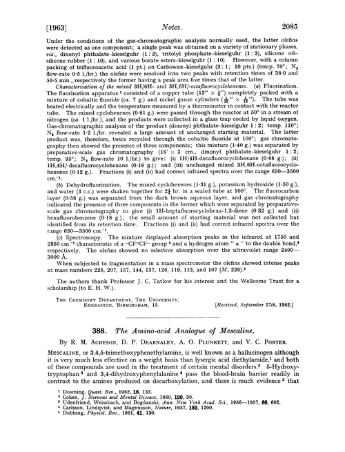 388. The amino-acid analogue of mescaline