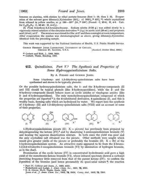 412. Quinolizines. Part V. The synthesis and properties of some hydroxyquinolizinium salts