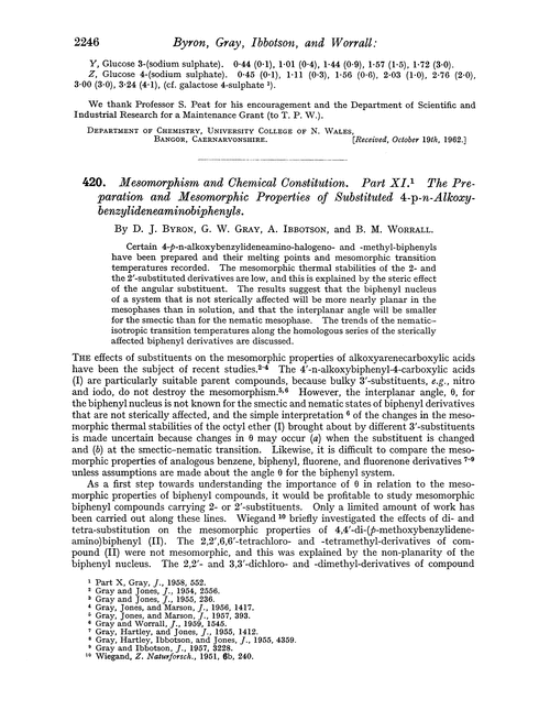 420. Mesomorphism and chemical constitution. Part XI. The preparation and mesomorphic properties of substituted 4-p-n-alkoxybenzylideneaminobiphenyls