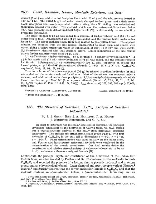 463. The structure of cedrelone: X-ray analysis of cedrelone iodoacetate