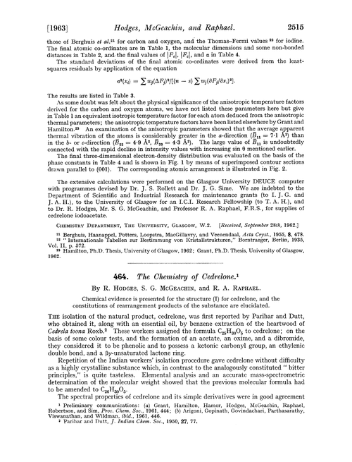 464. The chemistry of cedrelone