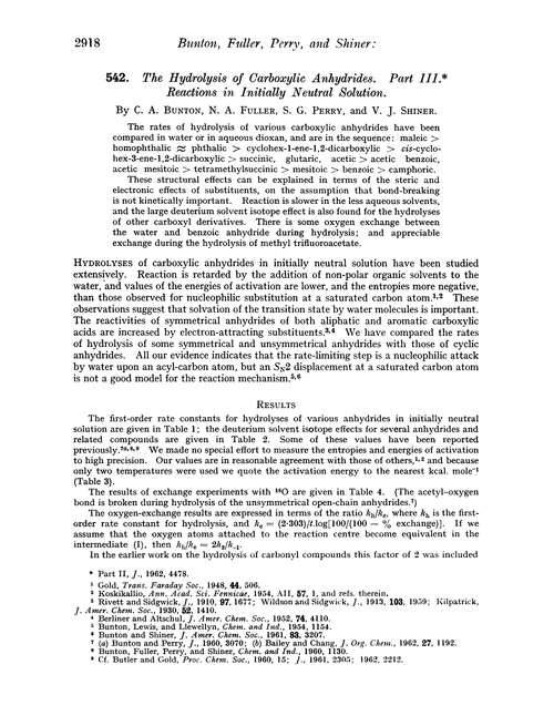 542. The hydrolysis of carboxylic anhydrides. Part III. Reactions in initially neutral solution