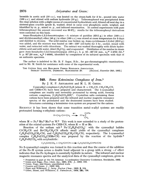 549. Some ketenimine complexes of iron