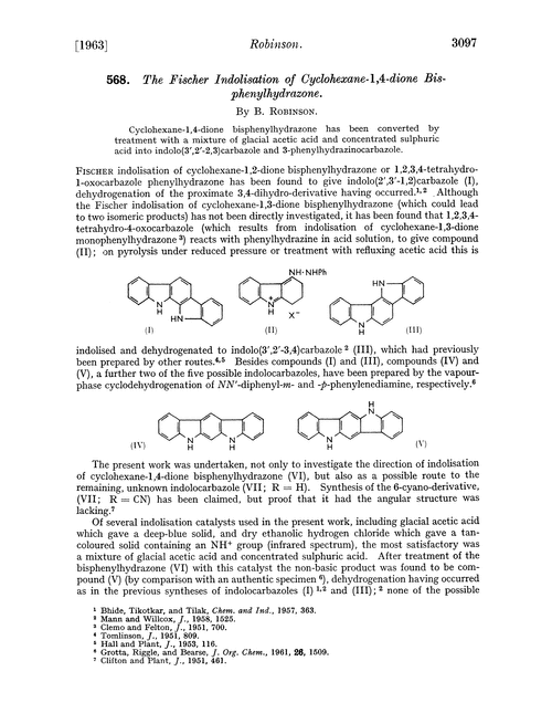 568. The Fischer indolisation of cyclohexane-1,4-dione bisphenylhydrazone