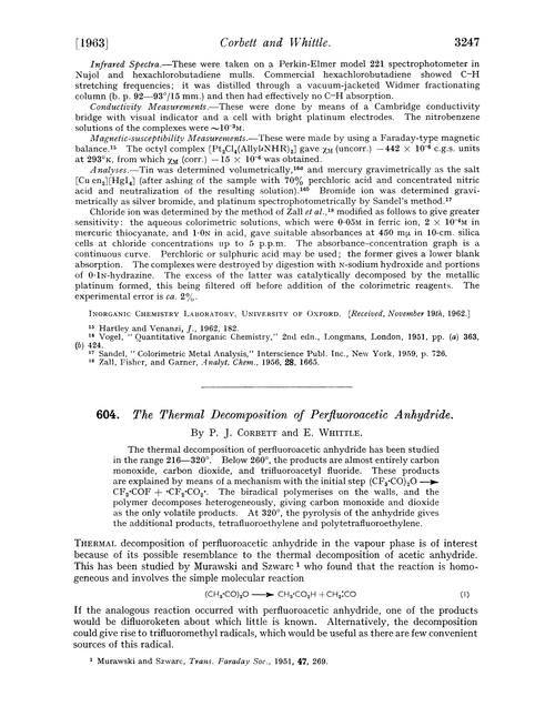 604. The thermal decomposition of perfluoroacetic anhydride