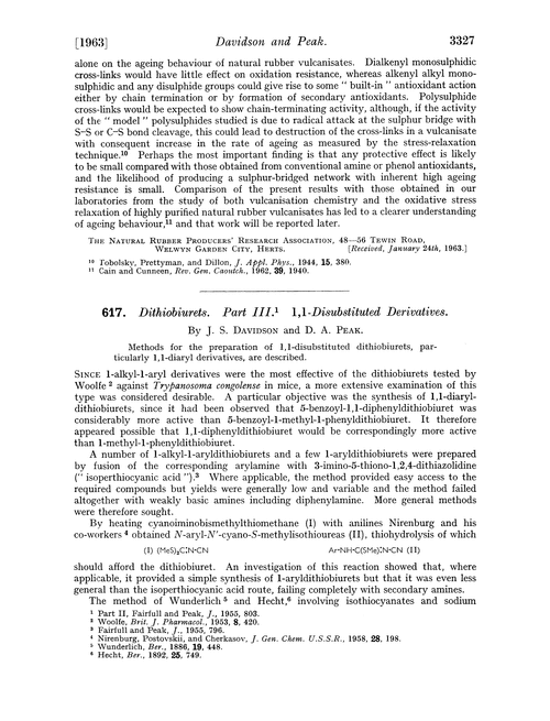 617. Dithiobiurets. Part III. 1,1-Disubstituted derivatives