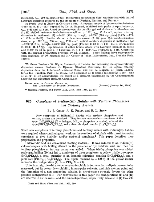 625. Complexes of iridium(III) halides with tertiary phosphines and tertiary arsines