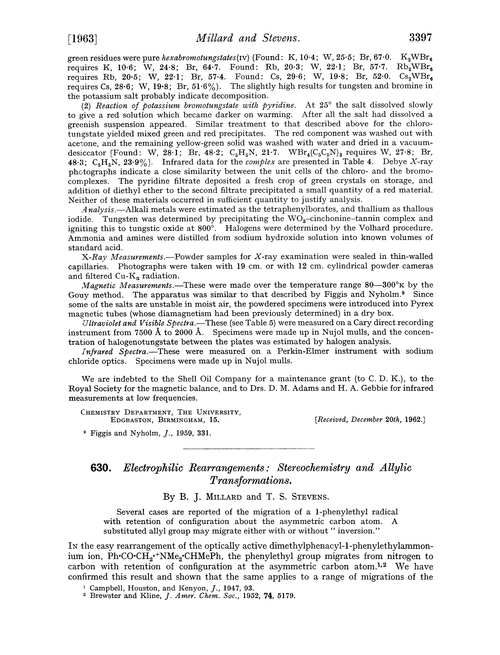630. Electrophilic rearrangements: stereochemistry and allylic transformations