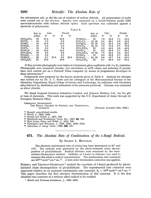 671. The absolute rate of combination of the t-butyl radical