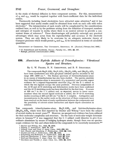 698. Aluminium hydride adducts of trimethylamine: vibrational spectra and structure