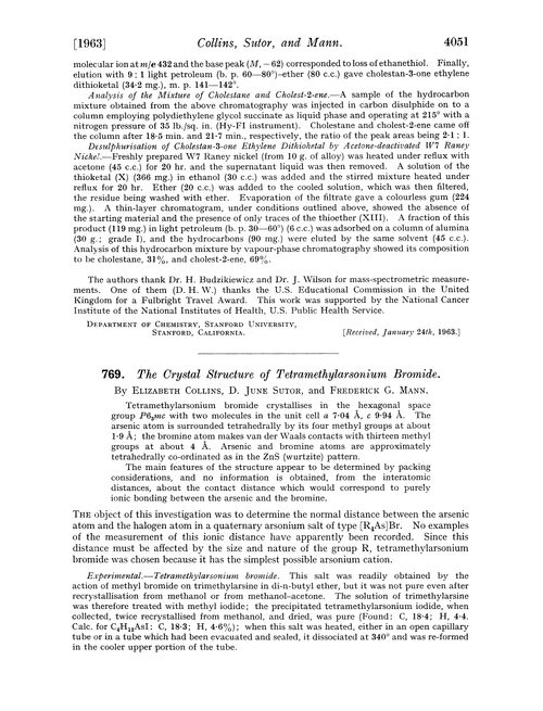 769. The crystal structure of tetramethylarsonium bromide