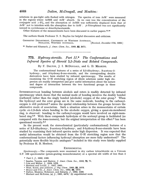 773. Hydroxy-steroids. Part II. The conformations and infrared spectra of steroid 3,5-diols and related compounds