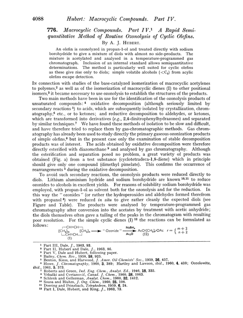 776. Macrocyclic compounds. Part IV. A rapid semiquantitative method of routine ozonolysis of cyclic olefins