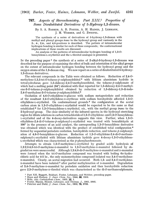 787. Aspects of stereochemistry. Part XIII. Properties of some disbustituted derivatives of 5-hydroxy-1,3-dioxan