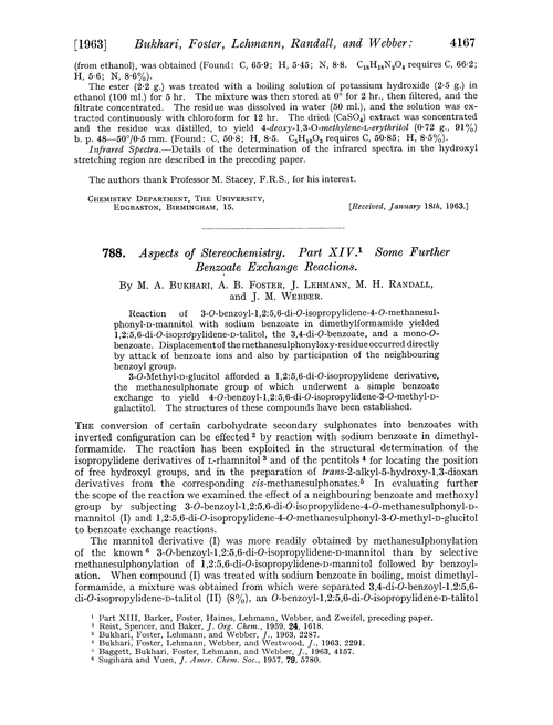 788. Aspects of stereochemistry. Part XIV. Some further benzoate exchange reactions