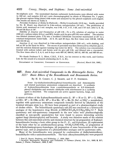 827. Some anti-microbial compounds in the heterocyclic series. Part III. Basic ethers of the benzothiazole and benzoxazole series