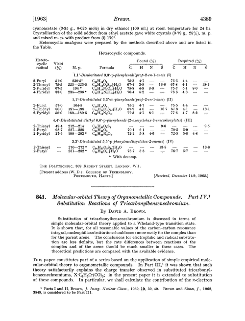841. Molecular-orbital theory of organometallic compounds. Part IV. Substitution reactions of tricarbonylbenzenechromium