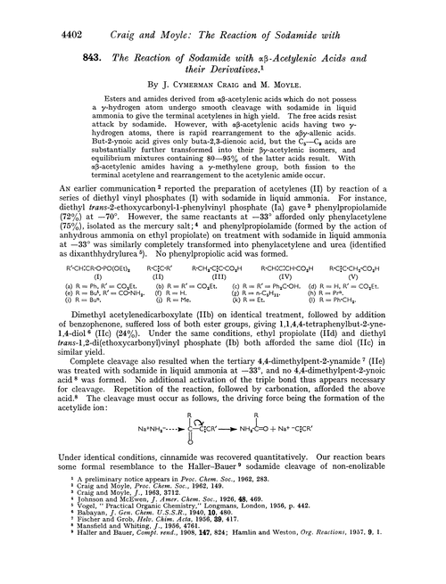 843. The reaction of sodamide with αβ-acetylenic acids and their derivatives