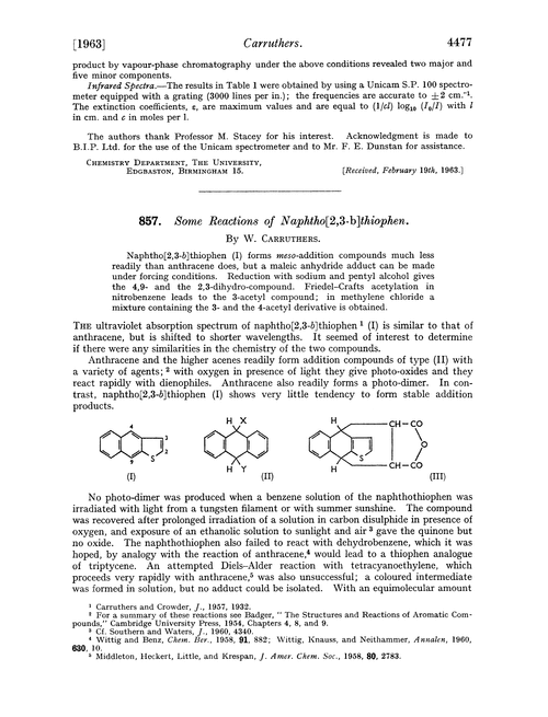 857. Some reactions of naphtho[2,3-b]thiophen