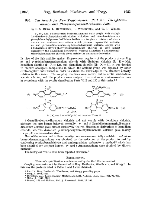 885. The search for new trypanocides. Part X. Phenyldiazoamino- and phenylazo-phenanthridinium salts