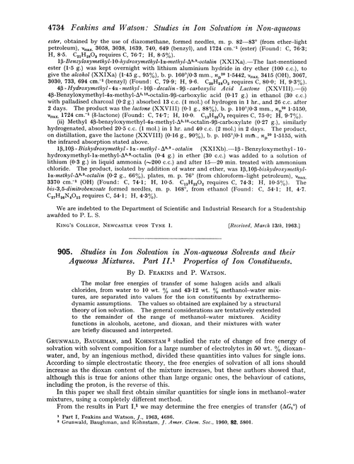 905. Studies in ion solvation in non-aqueous solvents and their aqueous mixtures. Part II. Properties of ion constituents