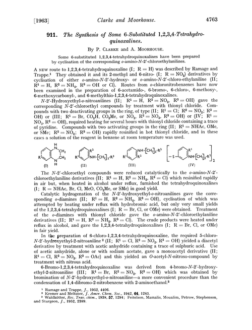 911. The synthesis of some 6-substituted 1,2,3,4-tetrahydroquinoxalines