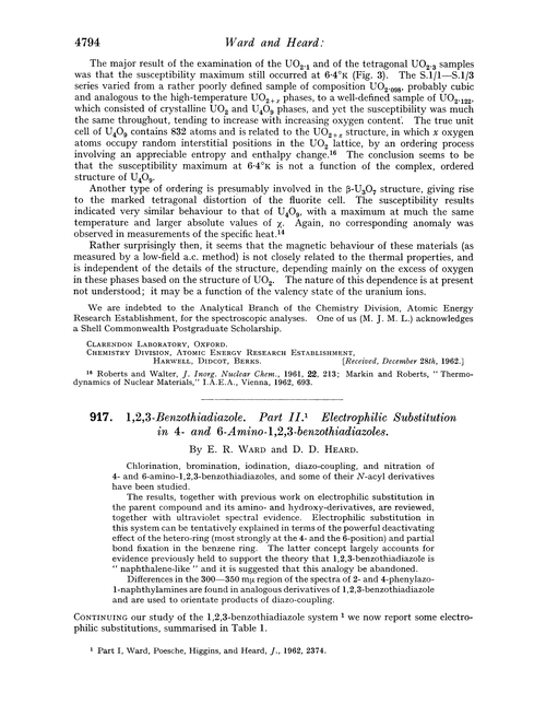 917. 1,2,3-Benzothiadiazole. Part II. Electrophilic substitution in 4- and 6-amino-1,2,3-benzothiadiazoles