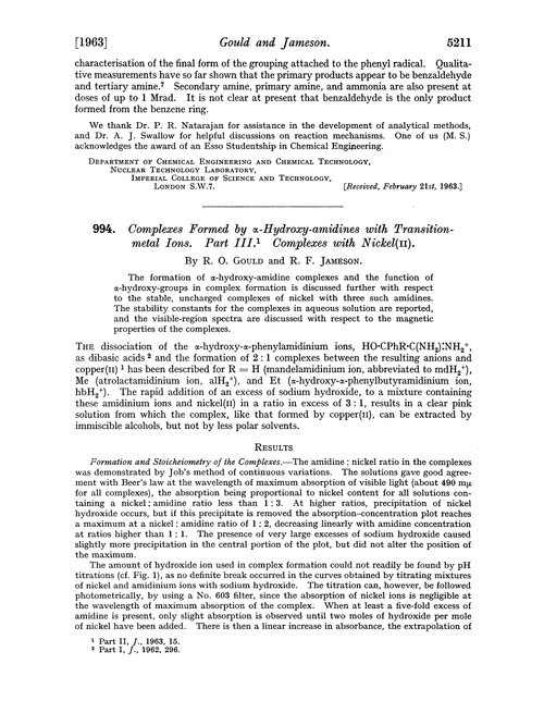 994. Complexes formed by α-hydroxy-amidines with transition-metal ions. Part III. Complexes with nickel(II)