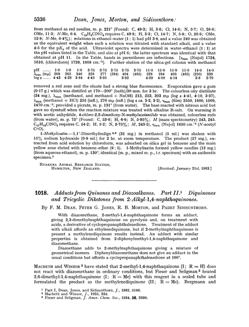 1018. Adducts from quinones and diazoalkanes. Part II. Diquinones and tricyclic diketones from 2-alkyl-1,4-naphthaquinones