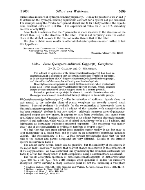 1031. Some quinqueco-ordinated copper(II) complexes