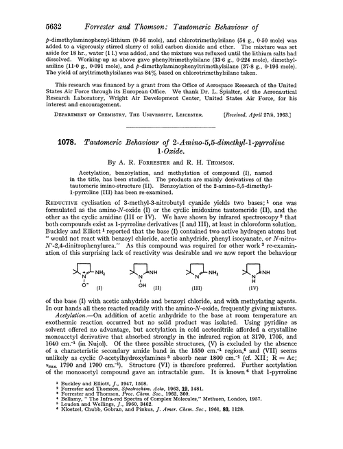 1078. Tautomeric behaviour of 2-amino-5,5-dimethyl-1-pyrroline 1-oxide