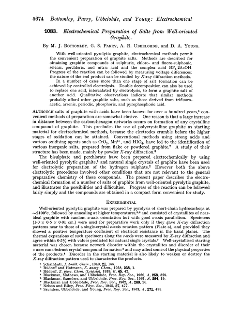 1083. Electrochemical preparation of salts from well-oriented graphite