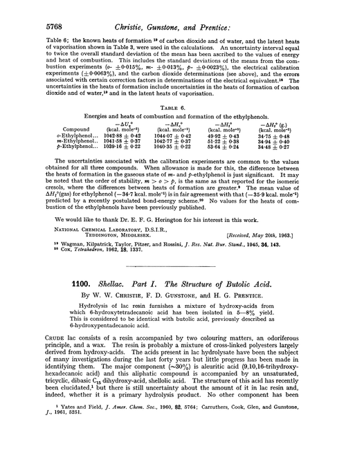 1100. Shellac. Part I. The structure of butolic acid