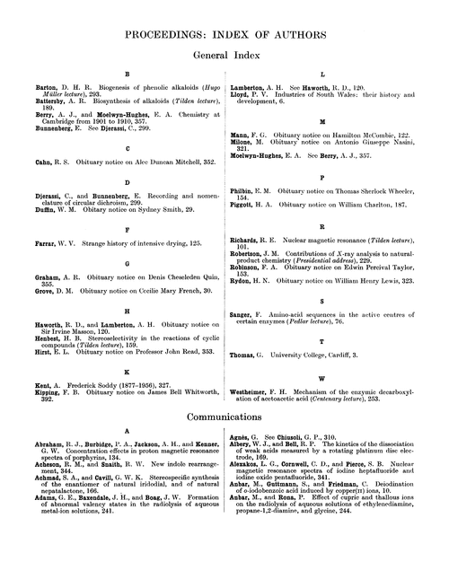 Proceedings: index of authors