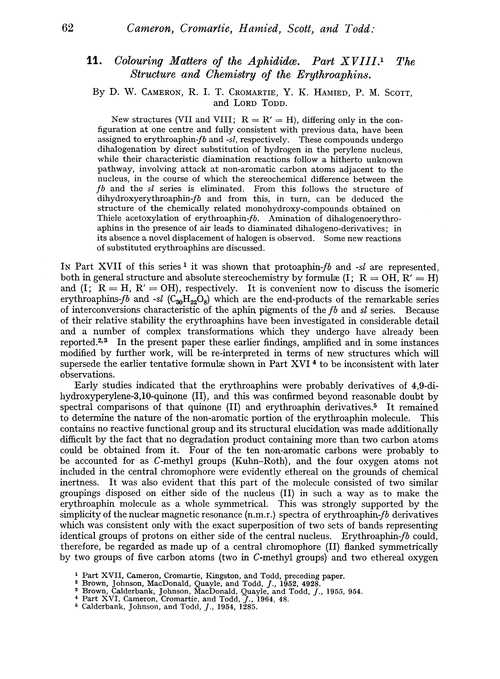 11. Colouring matters of the Aphididæ. Part XVIII. The structure and chemistry of the erythroaphins