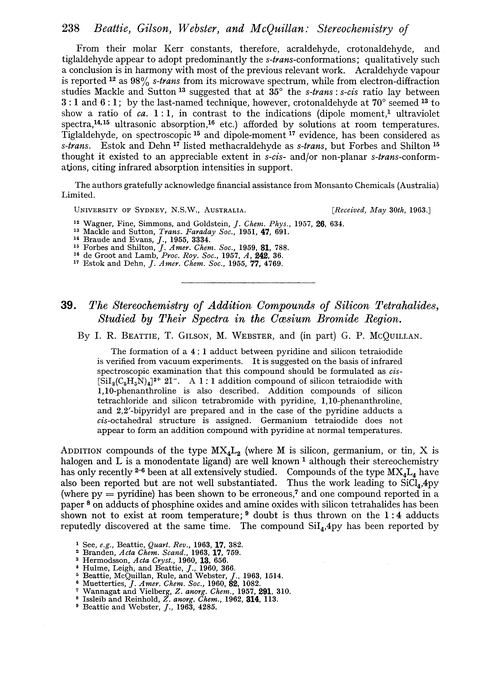 39. The stereochemistry of addition compounds of silicon tetrahalides, studied by their spectra in the cæsium bromide region