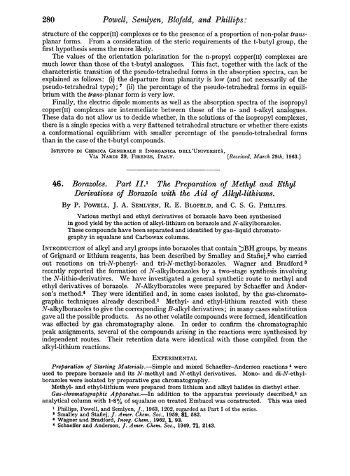 46. Borazoles. Part II. The preparation of methyl and ethyl derivatives of borazole with the aid of alkyl-lithiums