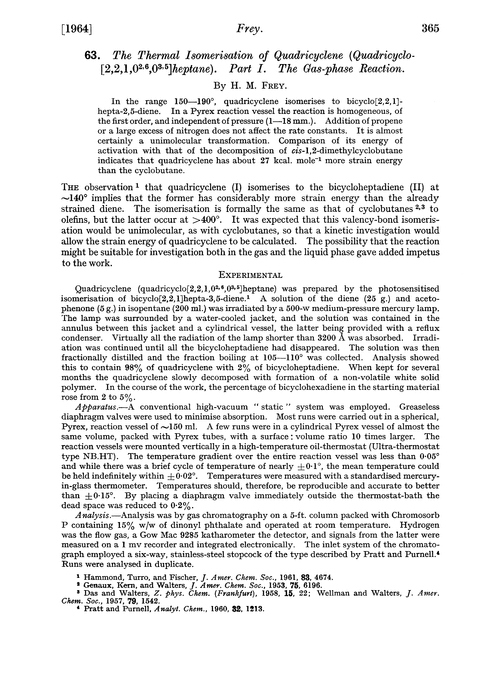 63. The thermal isomerisation of quadricyclene (quadricyclo-[2,2,1,02,6,03,5]heptane). Part I. The gas-phase reaction