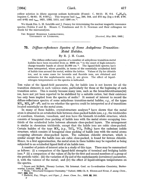 75. Diffuse-reflectance spectra of some anhydrous transition-metal halides