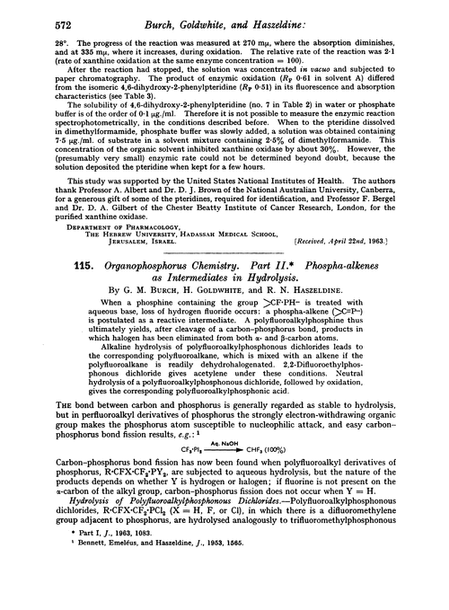 115. Organophosphorus chemistry. Part II. Phospha-alkenes as intermediates in hydrolysis