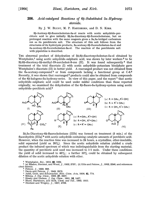 206. Acid-catalysed reactions of 6β-substituted 5α-hydroxy-steroids