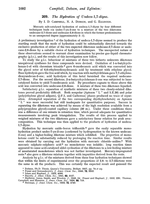 209. The hydration of undeca-1,7-diyne