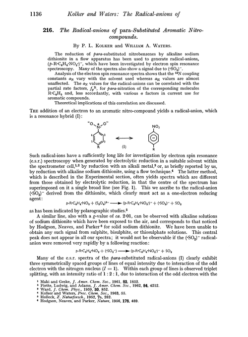 216. The radical-anions of para-substituted aromatic nitro-compounds