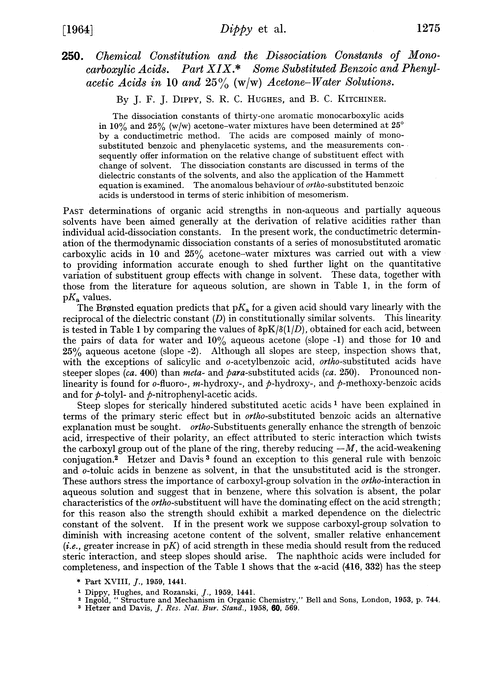 250. Chemical constitution and the dissociation constants of monocarboxylic acids. Part XIX. Some substituted benzoic and phenyl-acetic acids in 10 and 25%(w/w) acetone–water solutions