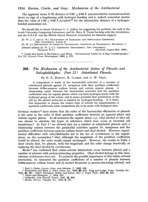 256. The mechanism of the antibacterial action of phenols and salicylaldehydes. Part II. Substituted phenols