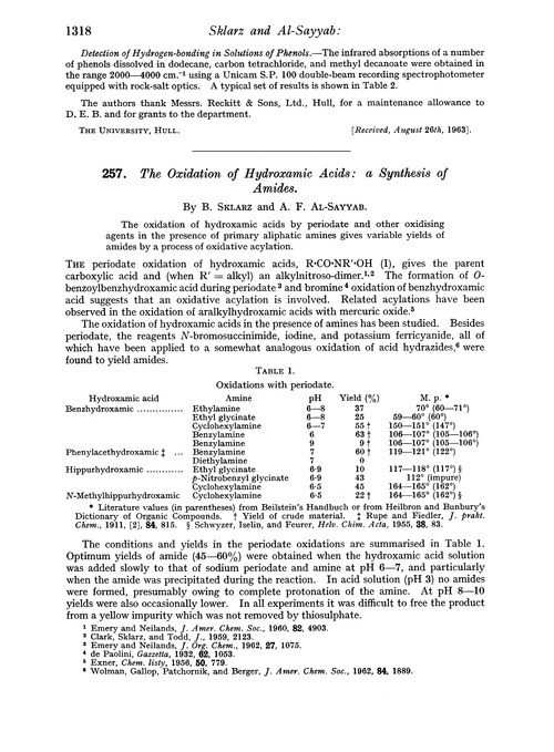 257. The oxidation of hydroxamic acids: a synthesis of amides