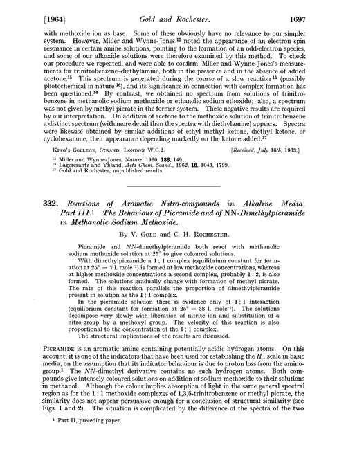 332. Reactions of aromatic nitro-compounds in alkaline media. Part III. The behaviour of picramide and of NN-dimethylpicramide in methanolic sodium methoxide